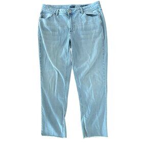 J Jill Denim Authentic Fit Straight Leg Cropped Jeans Size 12 Denim Ankle Length